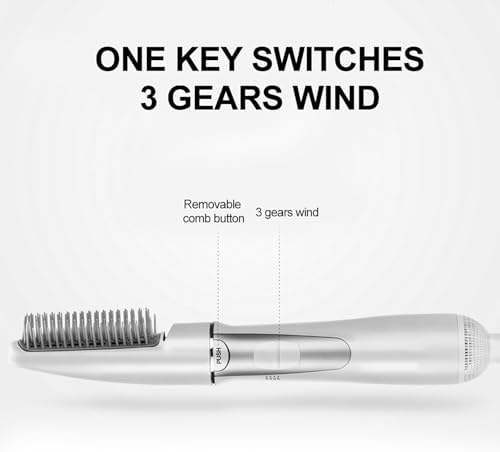 Miniatura 6 de FILFEEL Cepillo secador de pelo, eléctrico con cable, negro, secado rápido, multifuncional, reparación de cabello