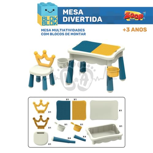 Mesa de Atividades Divertida Cadeira Blok Blok Azul