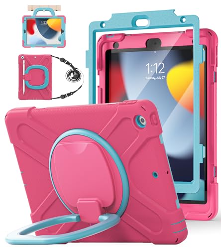 BATYUE Shockproof Case for iPad 9th/ 8th/ 7th Gen (10.2 inch) - RoseBlue