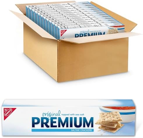 Premium Original Saltine Crackers, Lunch Snacks, Bulk Snacks, 12 Boxes
