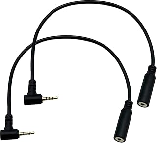 Seadream 2.5mm Extension Cable 2Pack 10inch 2.5mm Right Male to Female 4 Pole Extension Cable Dash Cam Rearview Backup Camera Reverse Car Recorder Cord Extension Cable,Gold Plated (10inch 2Pack)