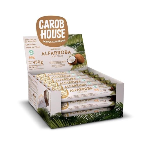 Barrinha de Alfarroba com Coco Display com 18 unidades de 25g - Carob House (Coco)