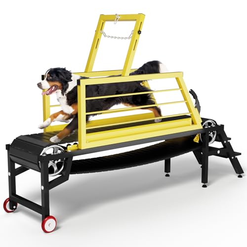 Dog Treadmill for Large Dogs with Hand Brake, 91" Dog Slat Mill M...