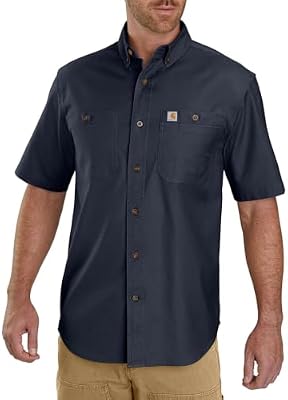 Carhartt Men's Windham Relaxed Short Sleeve Shirt – Navy, X-Large