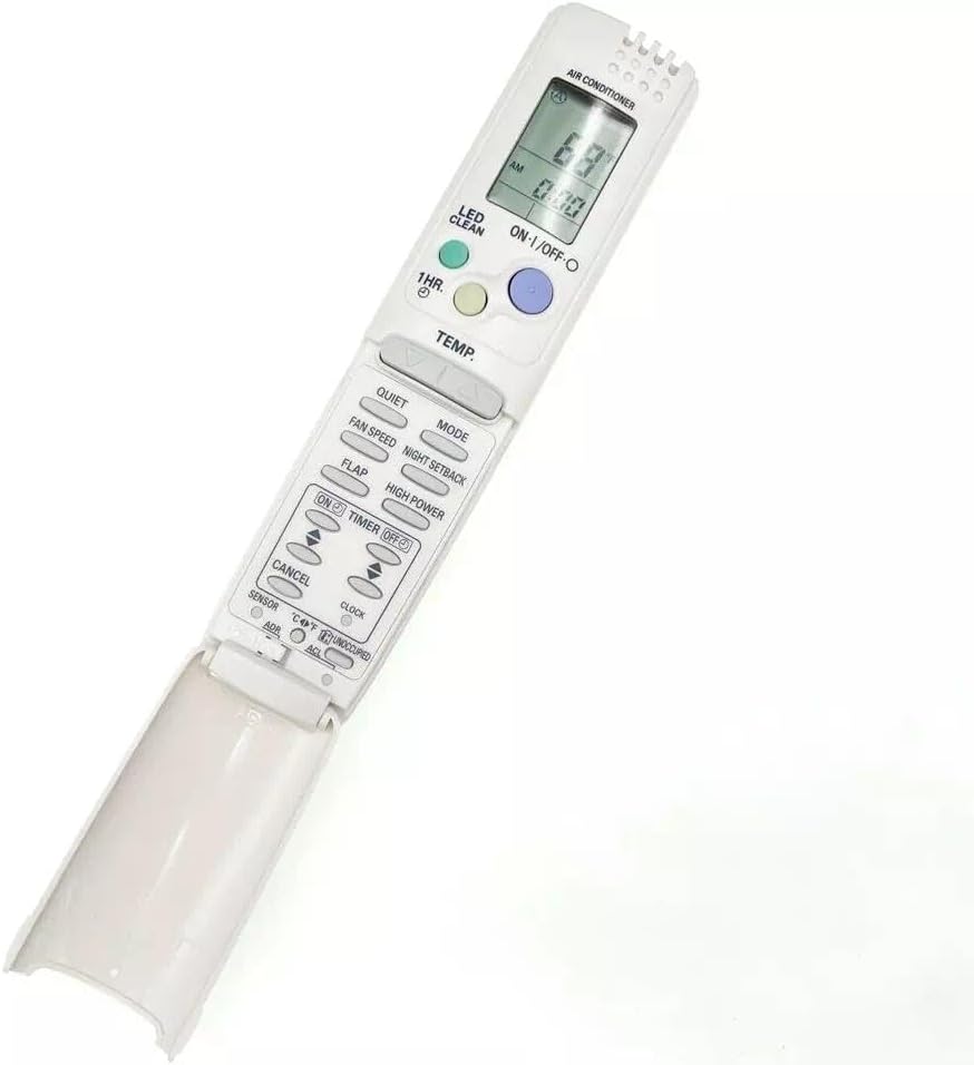 N'ihu view of the XINFUTE RCS-8HVPULS4U remote control with the protective flap open, revealing additional function buttons.