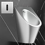 Urinario de acero inoxidable, urinario con sensor a prueba de salpicaduras, urinario de pared para hombre con sistema de descarga automática, sanitarios públicos, para escuelas, centros comerciales,