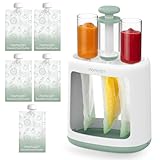 Momcozy Squeeze Station For Homemade Baby Food,Pouch Filling Station For Puree Food For Babies&Toddlers,No Food Splashing,Dishwasher Safe,BPA-Free,With Reusable Bags