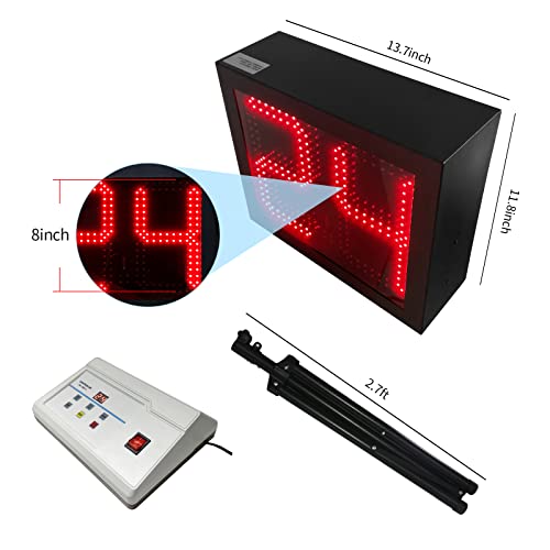 Gan Xin 2 Units Basketball Timer Shot Clock & Controller,14/24 Seconds Countdown Clock,Portable Shot Clock With Buzzer, Support Tripod Installation (24S (2Units With Tripod)) #TOP2