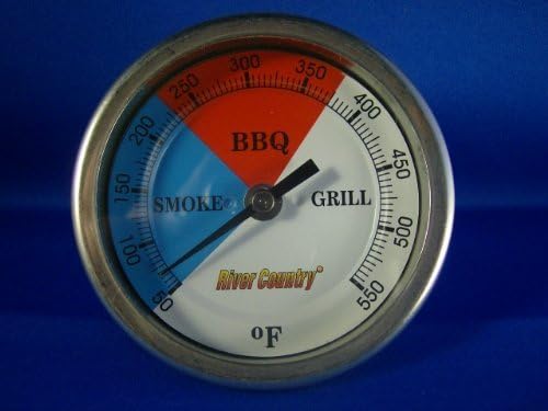 3" River Country (RC-T3) Easy Mount Adjustable BBQ, Grill, Smoker Thermometer Temperature Gauge (50 to 550 F)