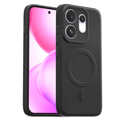Image of Pikkme Back Cover for Oppo Reno 16 5G Soft Matte Silicone Mag-Safe Design (Mag-Safe Not Support) Camera Protection | Slim Fit Bumper Cover (Black)