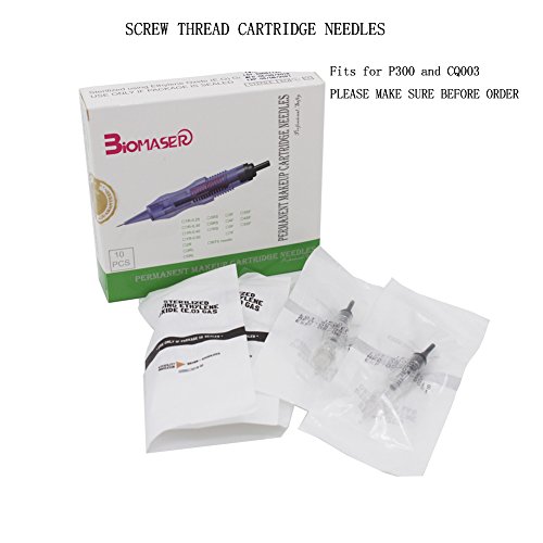 Cartridge Needles – BIOMASER 10PCS Sterilized Permanent Makeup Cartridge Needles Screw Thread Tattoo Needle for Permanent Makeup Machine Tattoo Pen for Eyebrow Eyeliner Lip Contour(1R-0.18MM)