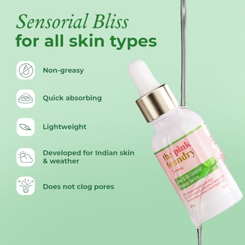 Image of The Pink Foundry Acne & Oil Control Intense Serum with 2% Encapsulated Salicylic Acid | Stops C-Acne Bacteria Growth | Fights & Prevents Future Breakouts | Clears Pores & Controls Excess Oil | For Men & Women | 30ml