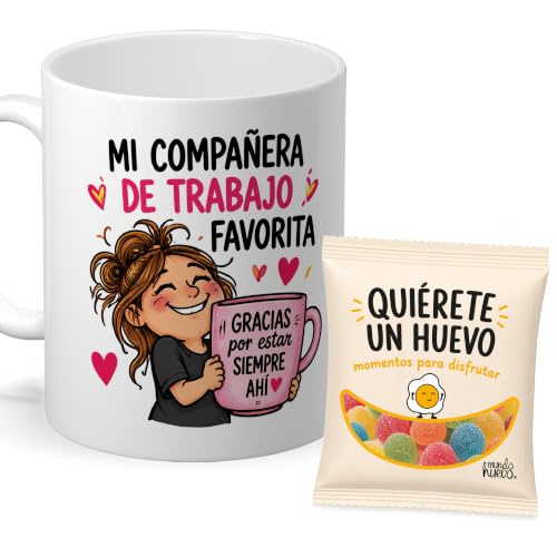 mundohuevo Regalo Compañeros. Taza con obsequio. Gracias por estar ahí mundohuevo Regalo Compañeros. Taza con obsequio. Gracias por estar ahí