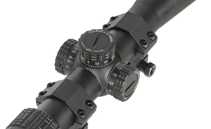 Vict Optics Visor S4 3-12x40 SFP, Retícula MDL, Ajuste 1/10 MIL, Aluminio 6061-T6, Negro. Uso Exclusivo para Airsoft. Anillas para Rail Picatinny de 20 mm