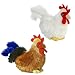 Mini Flopsie Bundles Bundle of 2 Aurora 6 Floppy Beanbag Chicken and Rooster Stuffed Animals - New Chicken and Cocky Rooster