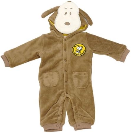 Amazon Co Jp スヌーピー 動くお耳とシッポ 長袖着ぐるみロンパース 80cm ブラウン 服 ファッション小物