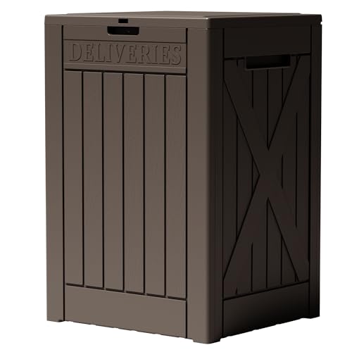 Image of Greesum 52 Gallon Deck Box, Waterproof Storage Container, Dark Brown