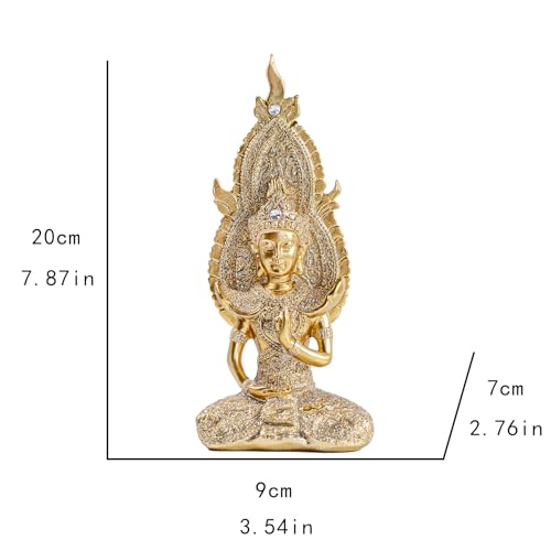 Estatua Buda Dorado con Manos en Oración Estilo Tailandés miniatura 2