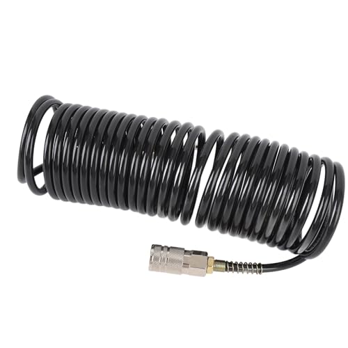 aqxreight Tubo a Spirale/ID da 4 Pollici ID 16,4 Piedi di Lunghezza PE Copper Non Grovigli Non Groviglio Connettore EU con Tubo Compresso Leggero del Lavoro PE a Spirale Flessibile da Pollici16,