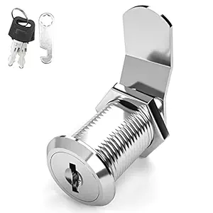 Keyed Alike, goldenwarm Cabinet Cam Lock 1-1/8 Inch File Cabinet Lock Drawer Locks with Keys Cam Lock for Toolbox Mailbox Lock and Key, Zinc Alloy, 1 Pack