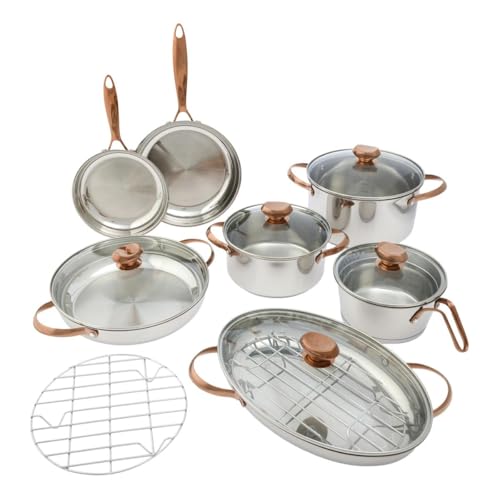 Comparison: Best Wolfgang Puck Pan Set 2 Wolfgang Puck 14-piece Stainless Steel Cookware Set, Copper (Renewed)