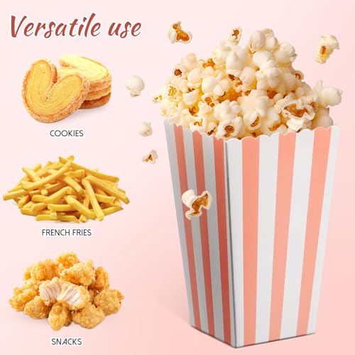 Image of Boxes 48 Pack Paper Popcorn Cups 4.52X2.75 Inches Snack Holders for Birthday Party Favor Supplies and Bar