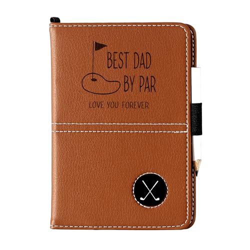 KEMEILA Personalized Golf Yardage Book Cover, Handmade Golf Scorecard Holder with Magnetic Marker, Groomsman Gift, Christmas Birthday Gift for Dad