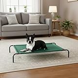 Amazon Basics Kühlendes erhöhtes Hund Haustierbett, Grün, Größe L, L 130 x B 80 x H 19 cm