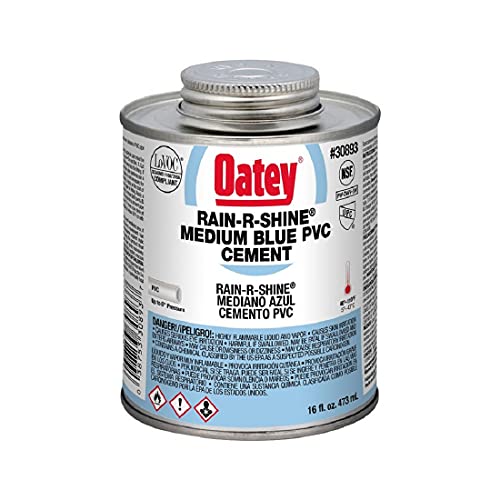Oatey 30893 PVC Rain-R-Shine Cement, 16-Ounce, Blue