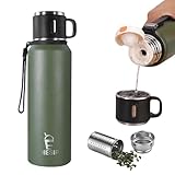 Icesip Stainless Steel Insulated Bottle, 27oz with cup Vacuum Insulated Water Bottle, Thermo for Hot Drinks/Cold Drinks,24-Hr Insulation Commute, Travel