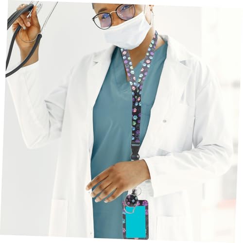 Tarjetero colgante para evitar pérdidas, funda de identificación con cordón para hospital 5