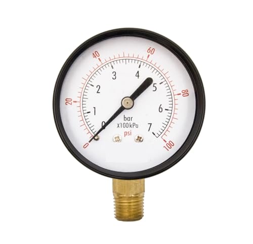 Manomètre 2-1/2 po pour remplacer un cadran défectueux et contrôler la pression de 0 à 100 psi