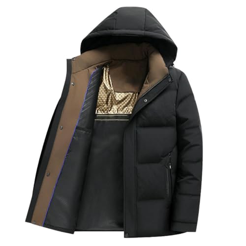 Doudoune homme à capuche imperméable et chaude pour affronter l'hiver au bureau