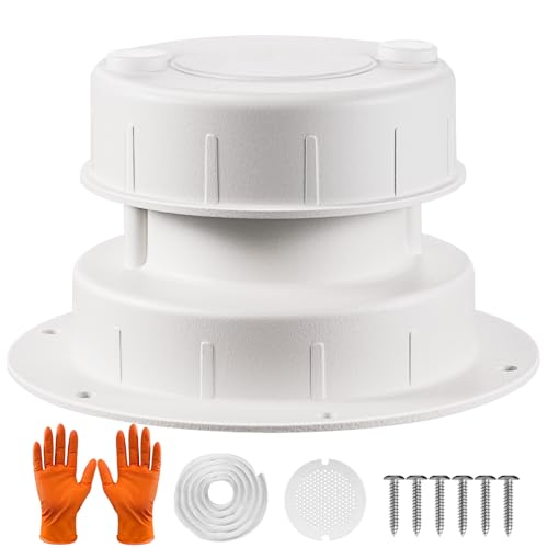 SheeChung RV Roof Vent Cap Aluminum Camper Plumbing Vent Caps Replacement Vent Cover Kit for Trailers Campers Motorhomes - Fits 1 to 2-3/8 Inch Pipes