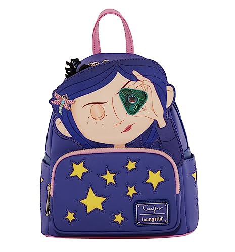 Image of Loungefly Backpacks Coraline Stars Cosplay Mini Backpack Blue