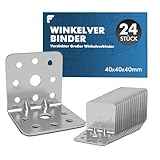 shinfly Winkelverbinder,24 Stück 40 x 40 x 40 mm,Winkel Metall 90 Grad,Galvanisch verzinkt MetallWinkel L Klammern ,für Möbel,Stuhl,Tisch,Fenster,Winkel Bracket