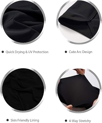 Damen High Waist Bikinihose Badeshorts Bauchweg Sexy Hotpants Klassisch Hohe Taille Schwimmhose UV Schutz Strandhose Hipster Badeanzug Sommer Beach Swimbottom (schwarz,S)