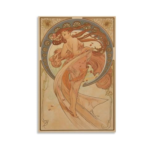 Alphonse Mucha peinture sur toile roses décoration murale