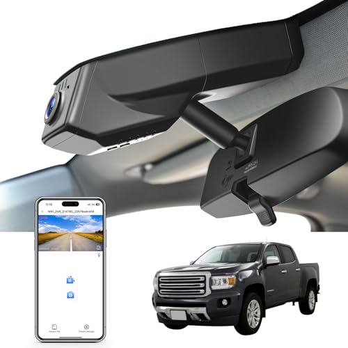 Mangoal 4K Dash Cam Custom fit for GMC Canyon 2015-2022 WD Elevation AT4 Denali(Model A), Integrated OEM Look, UHD 2160P Video, Built-in WiFi, G-Sensor, Loop Recording, Free App and 64GB Card