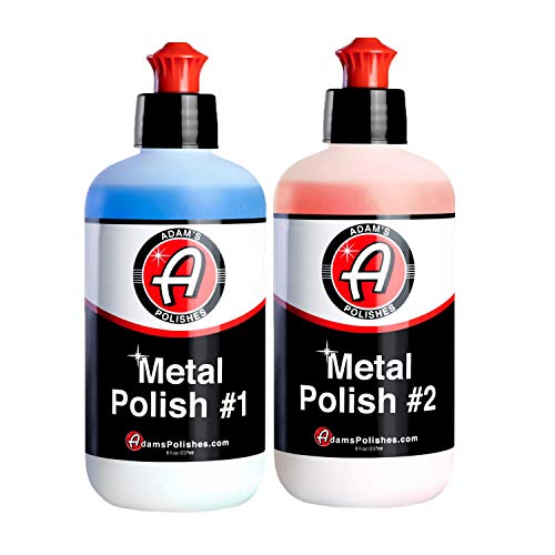 Adam's Metal Polish - for Aluminum, Chrome, Stainless, Uncoated Metals & Other Auto Part Accessories - Polish #1 Restores Neglected Metals - Polish #2 Achieves Perfection (Metal Polish Combo)