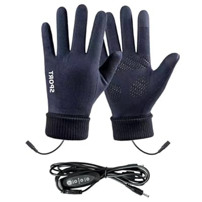 USB Heated Gloves for Men and Women, Electric Heating Gloves with 3 Heat Settings & Touchscreen, Water-Resistant Warm Gloves for Skiing, Motorcycle, Hunting, Winter Work, Hiking in Cold Weather