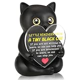 FTONENI Black Cat Encouragement Desk Decor Gift for Coworker Teacher Mentor, Inspirational Office Desk Figurine for Learning and Growth - FDD615