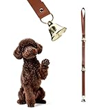 BOUYOTA Dog Door Bells for Potty Training, Big Brass Puppy Housebreaking Bell with Leather Strap, Train Your Dog to Ring to Go Outside