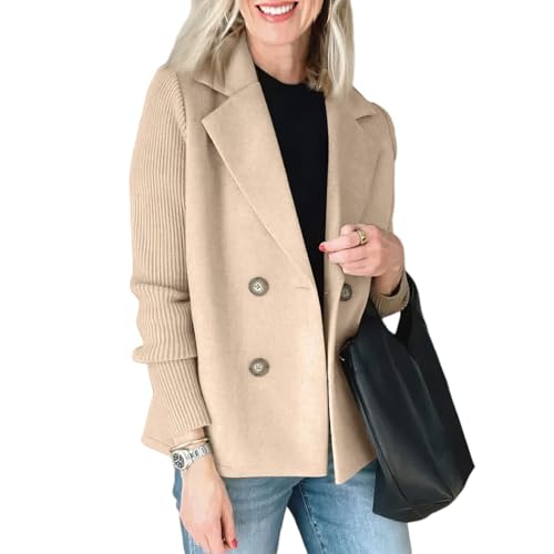 Cardigan ouvert en tricot pour femme avec poches boutonnées pratiques