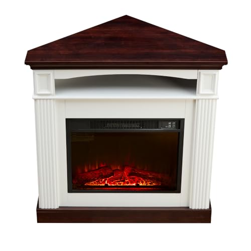 Beaunicorn Corner Electric Fireplace with Mantelpiece - Replaceable Fireplace Inserts,Remote Control, Timer, Perfect for Living Room or Bedroom.