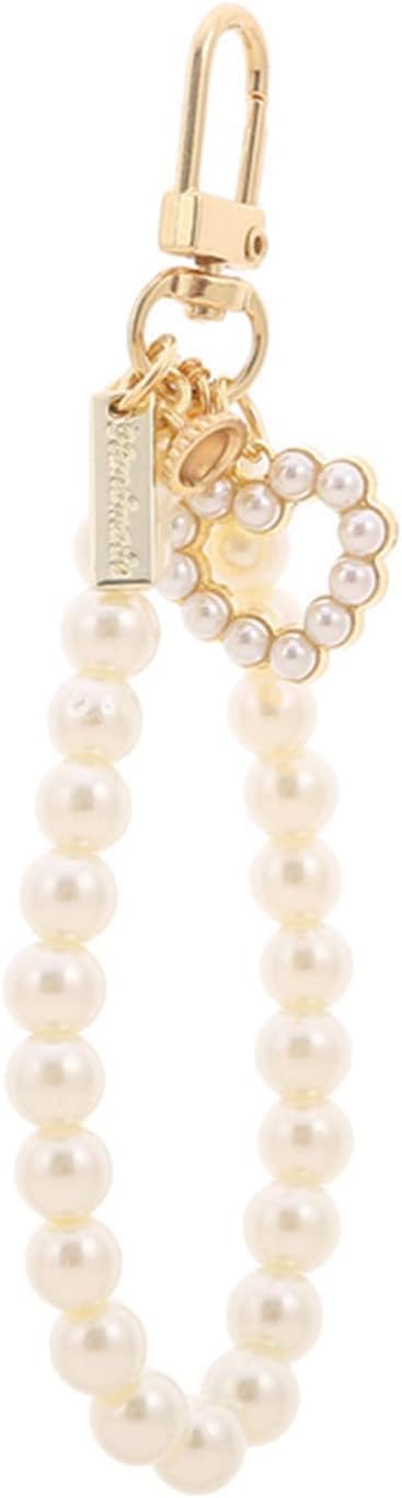 Amazon.com: YSSZAM Gold Women's Imitation Pearl Chain Key Chain ...