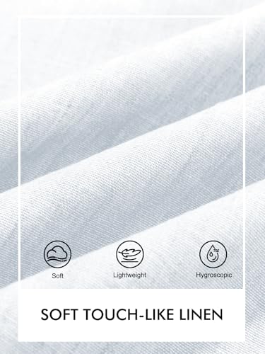 Runcati Mens Linen Button Down Shirts Casual Short Sleeve Shirt Summer Beach Wedding Tops with Pocket White