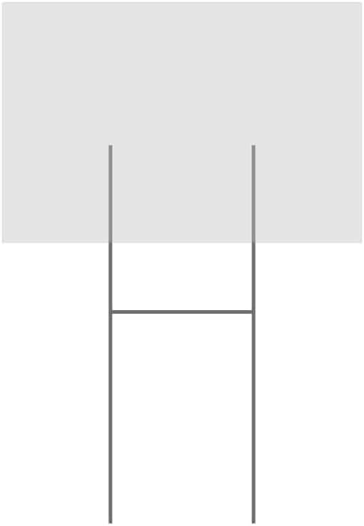 VictoryStore Yard Sign Outdoor Lawn Decorations: 100-12”x18 Corrugated Plastic 4MM White Sign Blanks with H Frames - BNDL/100