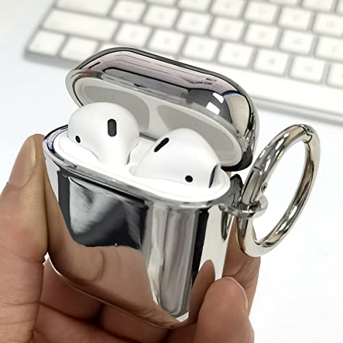 Airpods Case Cover,Apple Airpods 2Nd 1St Generation Case,Mirror Plating Silicone Cover (Silver Plating Grey) #TOP5