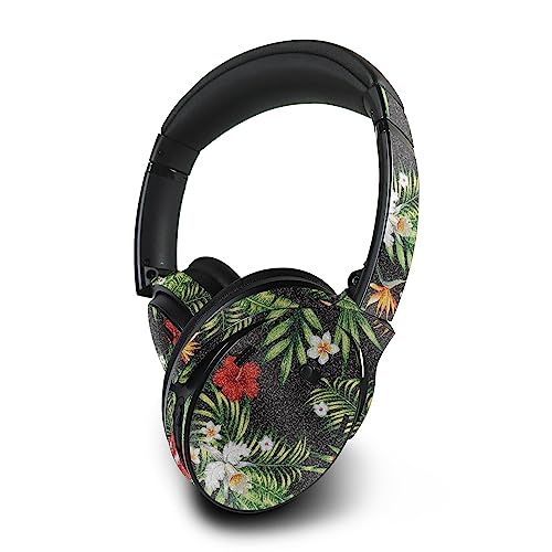 Image of MightySkins Glossy Glitter Skin Compatible with Bose QuietComfort 45 Headphones Dark Hibiscus | Protective, Durable High-Gloss Glitter Finish | Easy to Apply | Made in The USA